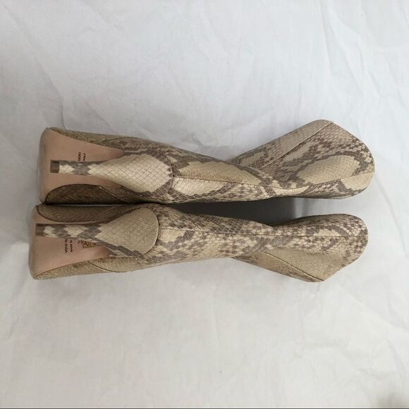 NEW PARIS TEXAS Slip On Leather Boots 36 Snake Print Pointy Toe Boho Western - Picture 9 of 15